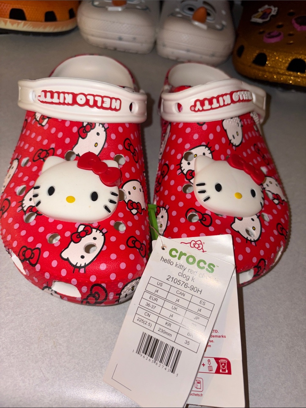 CROCS Hello Kitty Red and White Kids Clogs